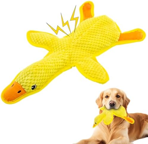 No Stuffing Dog Squeak Toys, Duck Chew Toys for Small to Large Puppies by Unknown