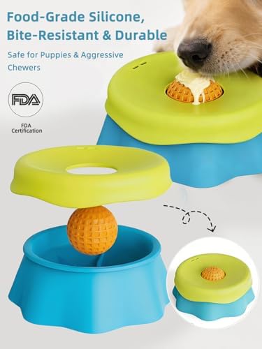 Huafly Slow Feeder Dog Bowls,3-Layer Detachable for Easy Cleaning,Dual-Use Wet Lick & Dry Slow Feeder,Food-Grade Silicone,Anti-Slip Base for All Floors,for Small,Medium,Large Dogs Black - Image 4