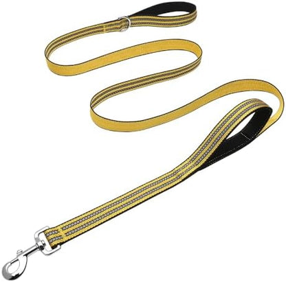Hikiko 6FT Dog Leash with 2 Padded Handles Reflective,Yellow by Hikiko