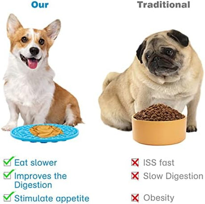 Dog Lick Pad, Pet Bathing Grooming Distraction Wall Mounted Silicone Slow Feeder Mat with Strong Suction, 2 Pack - Image 4