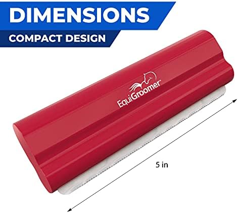EquiGroomer 5-Inch Undercoat Deshedding Brush for Dogs & Cats, Red - Image 3