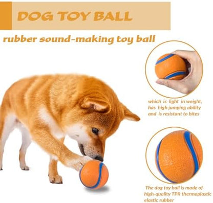 Dog Toy Ball,Rubber Sound-Producing Toy Ball, with a Groove Design That is Resistant to Bites, Has a High Bounce, Dog Training Interactive Pet Toy, Relieving Pet Anxiety（Large Size） - Image 2