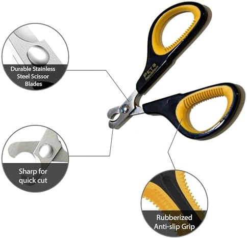 Cat Nail Clippers by Pet Republique – Professional Stainless-Steel Nail Clipper for Cats, Kittens, Hamster, Rabbits, Birds, & Small Breed Animals Claw Trimmer (Black+Yellow) - Image 5