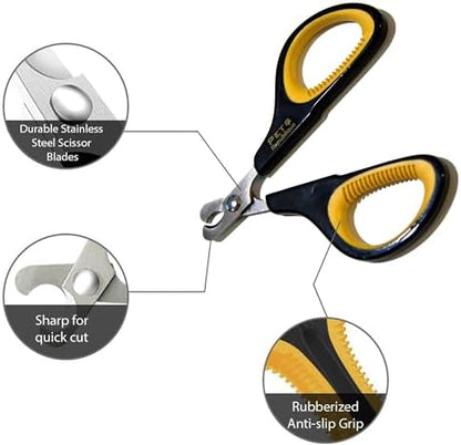 Cat Nail Clippers by Pet Republique – Professional Stainless-Steel Nail Clipper for Cats, Kittens, Hamster, Rabbits, Birds, & Small Breed Animals Claw Trimmer (Black+Yellow) - Image 5
