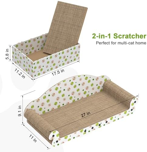 TIMHAKA 27'' Large Cardboard Cat Scratcher Bed with One Box and 2 Catnip - Image 2