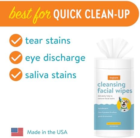 Dogtopia Cleansing Facial Wipes for Pets | Convenient Face Cleaning Wipes (60 Count) for Dogs and Cats | Hypoallergenic, Fragrance-Free, Remove Eye Discharge and Tear Stains - Image 2