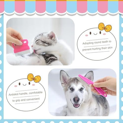 Rabbit Grooming Kit, Rabbit Brush for Shedding with Bunny Nail Clipper, Rabbit Nail Trimmers with Pet Combs for Hamster Guinea Pig Ferret by KALAMANDA(Pink) - Image 6
