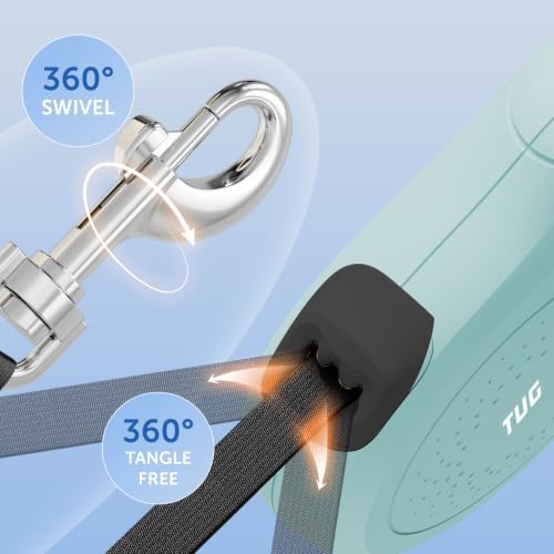 TUG Quest Retractable Dog Leash | 360° Tangle-Free | 16 ft Tape (L, Green) - Image 3
