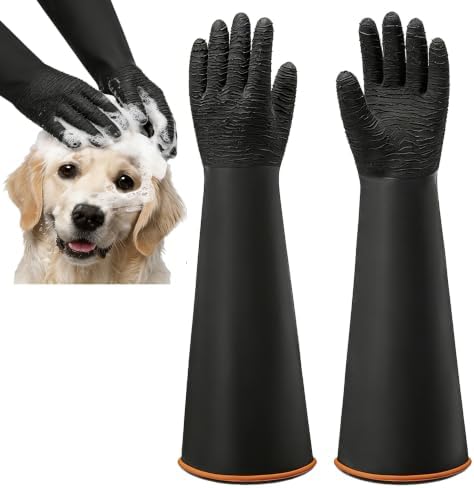 YOFANG 22" Long Sleeve Pet Grooming Bathing Gloves Waterproof by YOURSPETSOFYOFANG