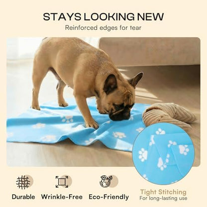 LINENLUX Fleece Dog Blankets 6-Pack, Soft Stretchy for Small Medium Puppy - Image 3