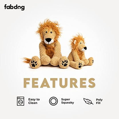 fabdog Floppies Plush Dog Toy - Cute & Durable Squeaky Dog Toys - Best Squeak Toy for Puppies and All Breeds | Ideal Pet Gift| Large Lion - Image 3
