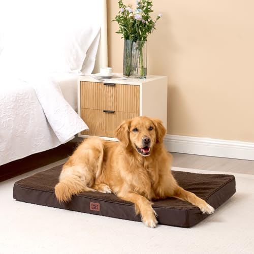 EHEYCIGA Orthopedic Dog Bed Large with Removable Washable Cover, 50IN Brown - Image 6