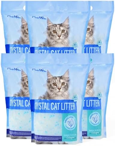 Made4Pets Cat Litter Crystals,Non Clumping Litter 25.8 lbs(6 x 4.3lb Packs) by Made4Pets