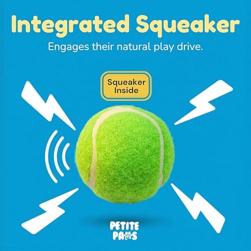 Squeaky Mini Tennis Balls for Small Dogs Puppy - 1.5 Inch - 6 Pack - Dog Toys for Small Dogs, Training Positive Reinforcement, Interactive Fetch Tiny Squeaker Balls for Ball Launcher - Image 4