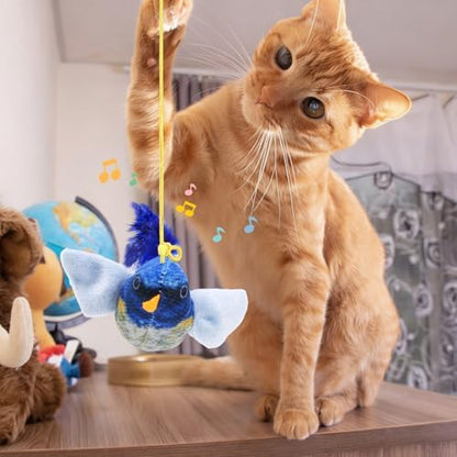 3Pcs Flying Bird Cat Toys, Interactive Chirping Bird Cats Feather Toys - Image 7