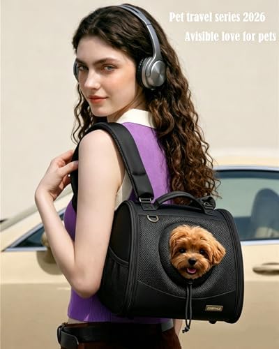 Small Dog Cat Chest Carrier Backpack,Adjustable Ventilated Front Facing Backpack Carrier for Small Dogs Cats Puppy,Airline Approved Lightweight Doggy Backpack for Travel Hiking Outdoor - Image 6