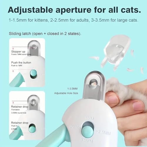 Adjustable Cat Nail Clipper to Avoid Excessive Cutting, Cat Nail Trimmer with Nail File, Pet Nail Clippers for Kitten Bunny Guinea Pig Rabbit Ferret (Blue) - Image 4