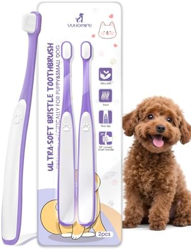 Small Dog Toothbrush, Mini Head, Soft Bristles, Under 30 lbs by V%C2%B2alueHomeLife