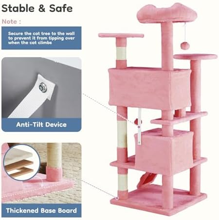 DUMOS 54-inch Cat Tree Tower with Scratching Posts, Indoor Use - Image 4
