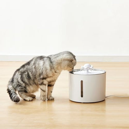 Amazon Basics Large Capacity Pet Water Fountain with Stainless Steel Top, Ultra Quiet, Easy to Clean, BPA Free, 3L, White, 3 Filters Included - Image 2
