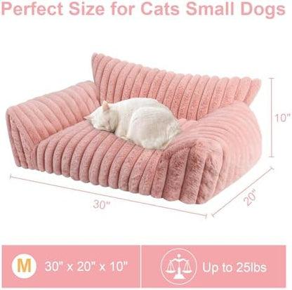 Dog Beds for Small Dogs,Cat Dog Couch Bed for Indoor Cats, Dog Sofa,M,Pink - Image 5