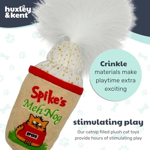 Huxley & Kent Plush Crinkle Catnip Cat Toy, Meh Nog - Image 7