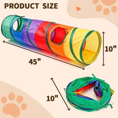 iCAGY Cat Tunnel for Indoor Cats Kittens Rabbits, Foldable Tunnel Toys - Image 5