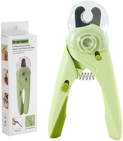 Pet Nail Clipper with Light for Cats & Small Dogs Puppies, Ultra Bright LED to Illuminate Nail Bloodline to Avoid Over Cutting, Extra-Sharp and Durable Cat Claw Trimmer with Nail File (Green) by IPTPAS
