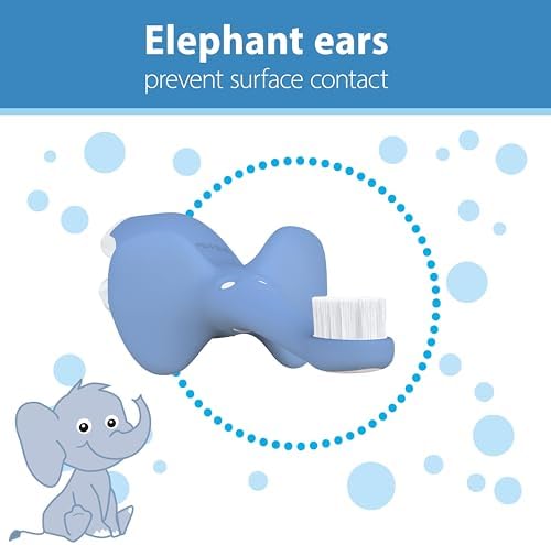 Dr. Brown's Infant-to-Toddler Toothbrush, Blue Elephant, 0-3 Years - Image 4