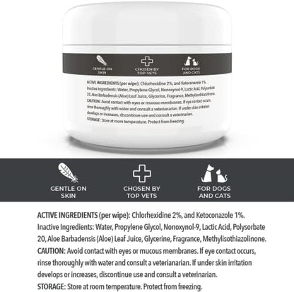 Smiling Paws Pets Comprehensive Pet Care Bundle: Tris Flush Dog & Cat Ear Cleaner Solution with Advanced Cat & Dog Skin Treatment Wipes - Image 5