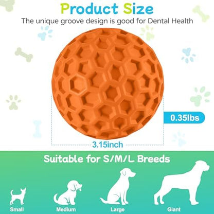 havit Indestructible Squeaky Dog Balls for Aggressive Chewers, Interactive Dog Toys to Keep Them Busy, Rubber Dog Chew Toy for Large Medium Breeds, Outdoor Waterproof (4 Colors) - Image 2