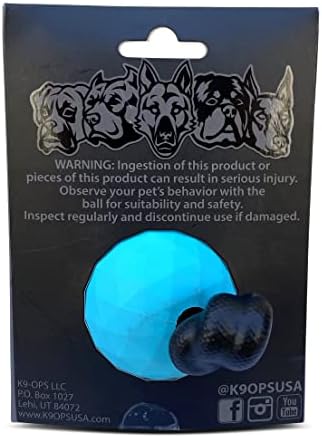 K9 Ops Dog Ball on a Rope Moki Tug Toy - Solid Rubber Fetch Training Reward - Large Dogs Tugs Durable Aggressive Chewers (Lagoon Blue, MD/LG) - Image 3