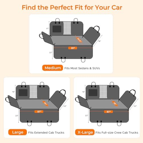 URPOWER Hard Bottom Dog Car Seat Cover, Back Seat Extender for Cars & SUVs - Image 5