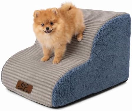 2-Step Foam Dog Stairs for Bed & Couch, 12" H, Grey, by Unknown