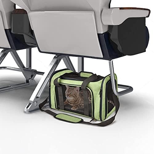Henkelion Pet Carrier for Small Medium Cats Dogs Puppies up to 15 Lbs, Airline Approved Small Dog Carrier Soft Sided, Collapsible Travel Puppy Carrier - Green - Image 4