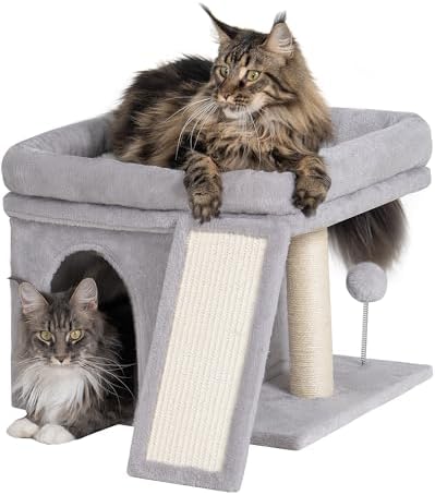 Aechonow Cat Tree Tower for Large Cat, Cat Bed House with Large Perch by Aechonow