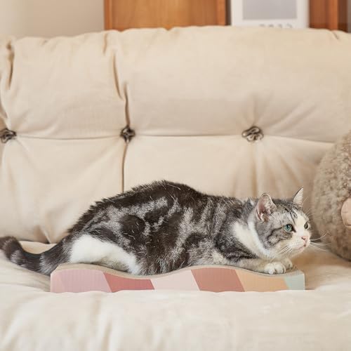 SIDAZON Cat Scratching Board cat Scratcher Cat Scratch Pad Cardboard cat scratchers for Indoor Cats Reversible Large Wide Corrugated with Catnip(2pcs) (Pack of 2) - Image 7
