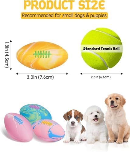 SCHITEC Dog Squeaky Toy Balls, Interactive Squeak Puppy Balls for Fetch Play, Latex Rubber Pet Toy for Puppies Mini Breed Small Dogs - Image 5