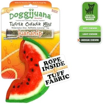 Doggijuana Mini Tuffer Chewer Dog Toy, Watermelon | Squeaky Refillable - Image 2