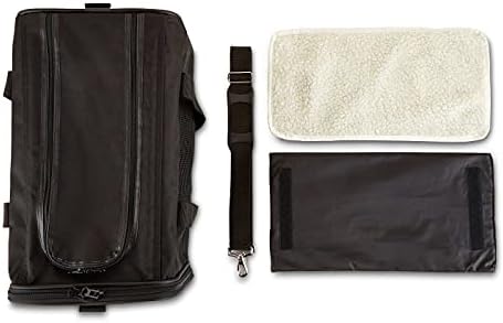 Amazon Basics Airline Approved Soft-Sided Mesh Pet Travel Carrier with Shoulder Strap, Portable, Washable Removable Fleece Pad for Dog, Cat, up to 16 pounds, 16.5" L x 10.6" W x 11" H, Black - Image 6