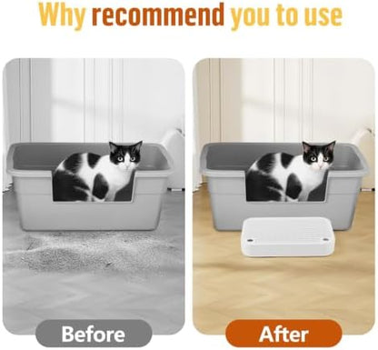 Cat Litter Box Ramp Mat with Filter Function, Cat Step Pedal Stool for Self-Cleaning Litter Box, Easy to Clean, Ideal for Kitten & Elderly Cats (White) - Image 3
