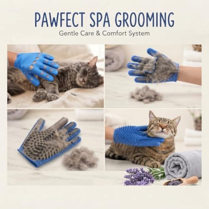 Pet Grooming Gloves for Cats & Dogs – Silicone Hair Removal Glove for Bathing, Shedding & Massage – Gentle Mitt for Long & Short Hair Pets with Drainage System - Image 2