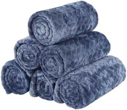 BVAGSS 6 Pack Small Dog Blanket, Super Soft Warm Pet Cover Blankets, Wheat Ears Print Puppy Fleece Flannel Blanket for Small Medium Dogs and Cats MW003 by BVAGSS