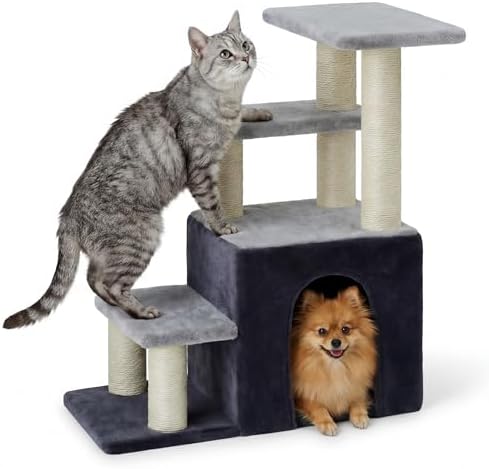 Heybly Cat Scratching Post, Pet Steps for Indoor Cats and Dogs, HSP002SGW - Image 2