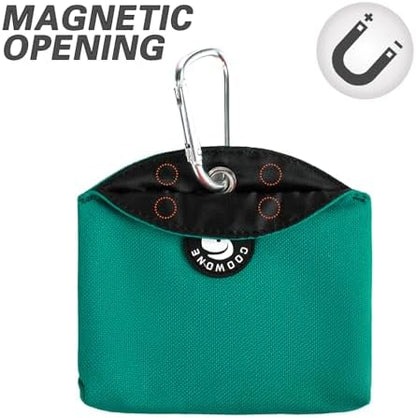 Dog Treat Pouch Magnetic Closure Small Dog Training Treat Pouch Pocket Sized Small Dog Treat Pouch with Clip (Green) - Image 2