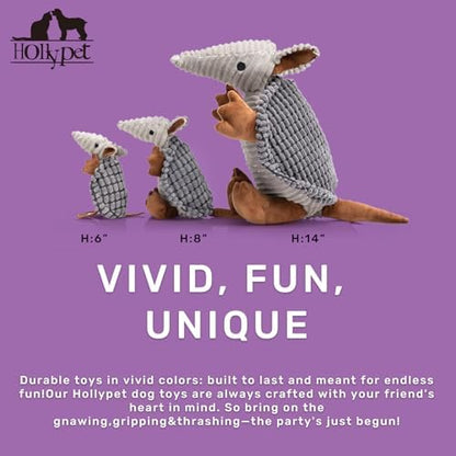 Hollypet Armadillo Squeaky Dog Toys for Medium Large Dogs, 14" - Image 2