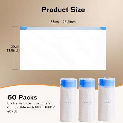 Automatic Self-Cleaning Cat Litter Box Replaced Trash Bags-3 Rolls, 60 Packs FEELNEEDY Cat Litter Box Waste Bag for 4075B - Image 2