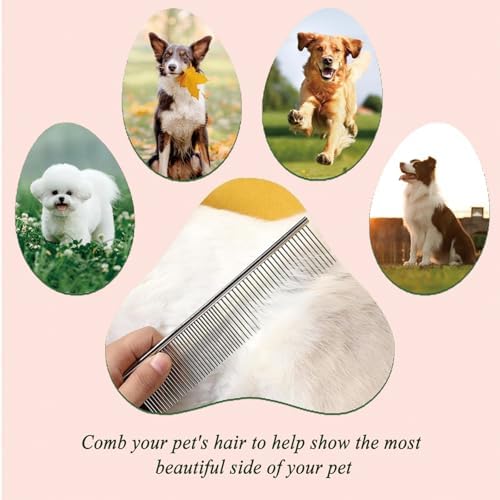 YOFANG 2PCS Slicker Brush for Dogs & Pet Comb,Professional Dog Grooming Brush (Goldendoodles,Poodles,Labradoodles) with Round Pins to Effectively Remove Tangles, Knots and Mats Silvery - Image 7