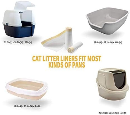 KONE Cat Litter Box Liners, 14 Count Jumbo Extra Durable Large Drawstring Kitty Litter Pan Bags Cat Waste Litter Bags Pet Supplies 36" x 18" - Image 4