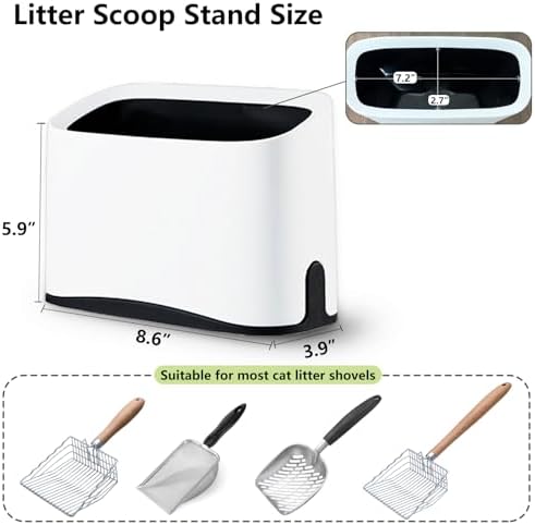 Cat Litter Scoop Holder, Scooper Storage Caddy, Scoop Stand, White - Image 3